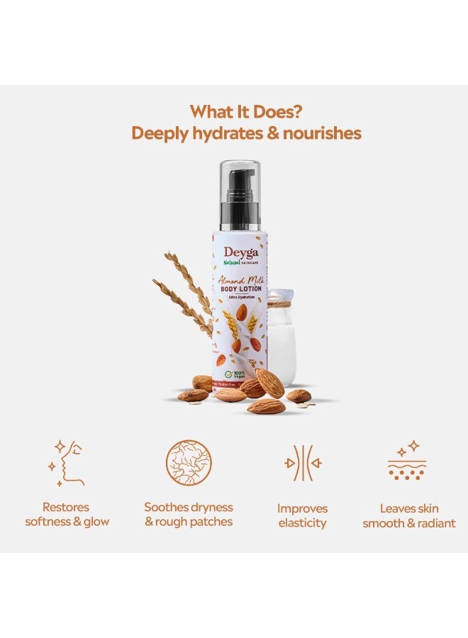 Deyga Almond Milk Body Lotion (100ml) | Deep Hydration & Nourishment | Helps Lighten Pigmentation | Smooth, Soft & Glowing Skin - Image 2